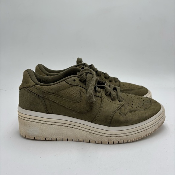 Jordan Shoes - Nike Air Jordan 1 Women’s 9.5 Low Lifted Olive Green Lace Up Sneakers